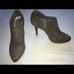 Short grey heeled booties